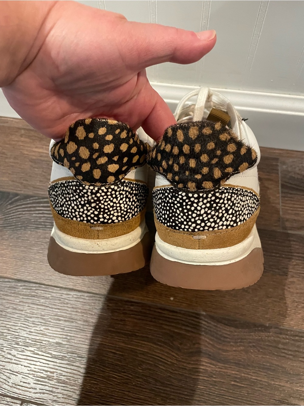 Madewell MWL Kickoff Trainer Sneakers Calf Hair MA503 2021 Olive Grove Multi 7M - Picture 7 of 12